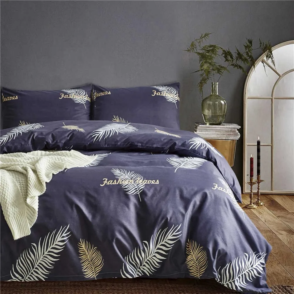 Minimalist Fashion Bedding Set Tropical Leaves Bed Linens Bedclothes Pillowcase Duvet Cover Sets Twin Queen King Home Textiles