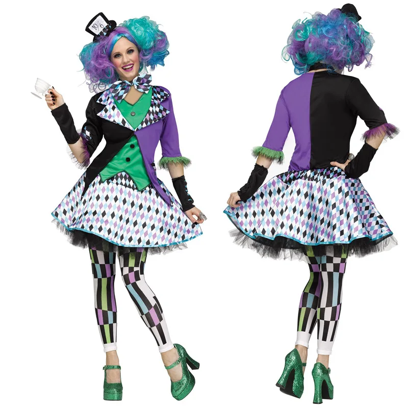 

Deluxe Movie Alice in Wonderland Mad Hatter Fantasia Fancy Dress Adult Women Halloween Hen Party Cosplay Costume