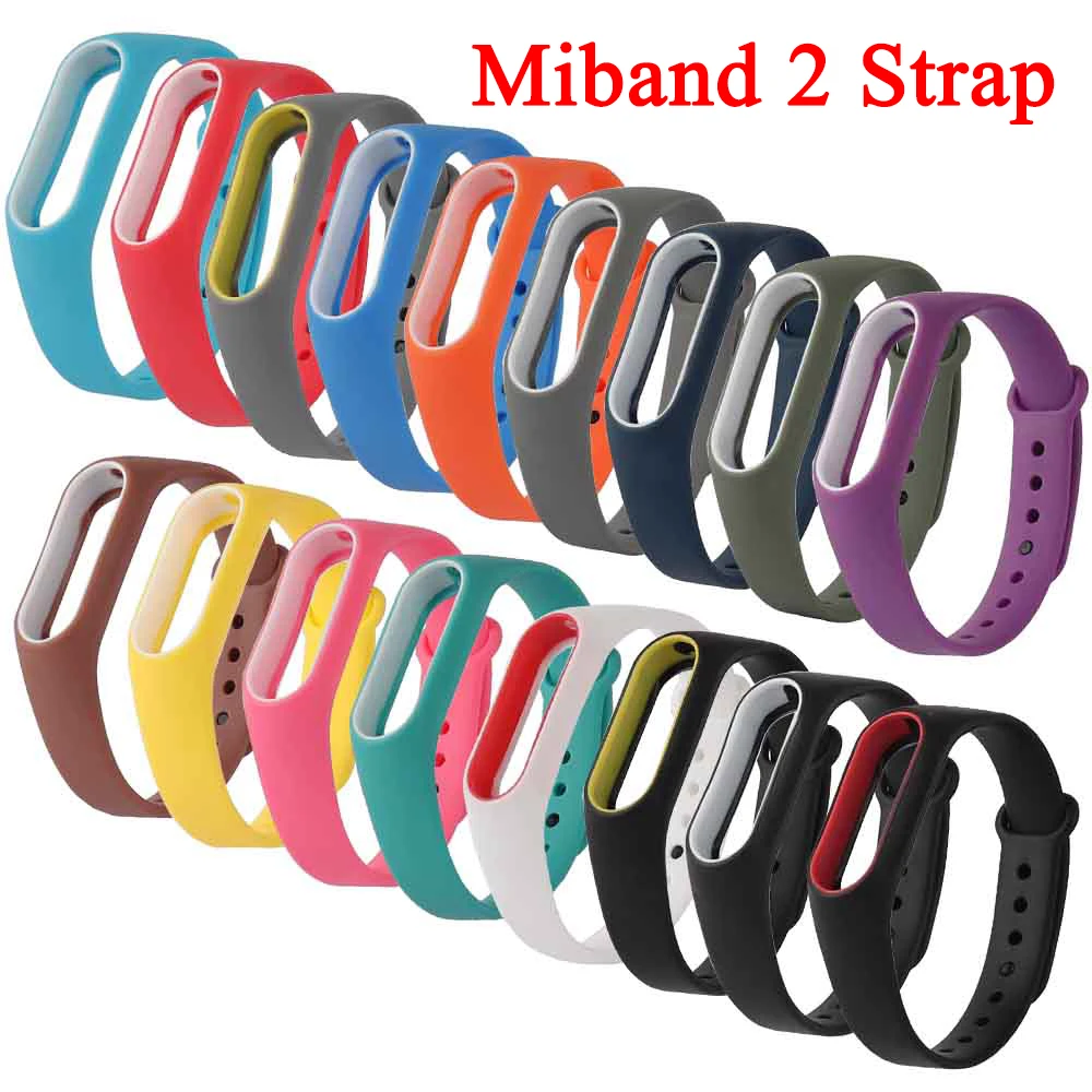 

Double Color Mi Band 2 Strap Replacement Sport Wrist Anti-Lost Silicone Wriststrap Accessorie for Xiaomi Miband 2 Smart Bracelet