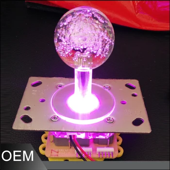 

Newest Arcade LED Joystick with 45mm Crystal Babble ball top 4 colors Illuminated LED Joystick with 8 way 4 way restrictor