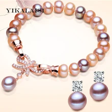 YIKALAISI браслет с подвесками ювелирные изделия из жемчуга натуральный пресноводный жемчуг браслет из стерлингового серебра 925 пробы ювелирный браслет для женщин