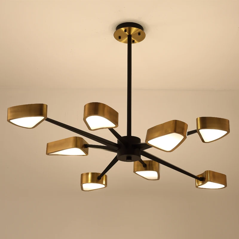 

Nordic 6/8head Iron Chandelier Lighting Post Modern Living Room LED Chandelier Luminaria Techo Light Fxiture