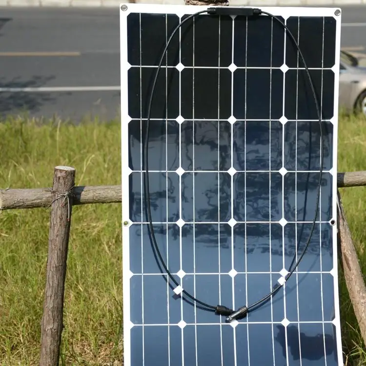 ALLMEJORES 100 Вт Гибкая солнечная панель 18 в монокристаллический фотоэлектрический модуль для дома, автомобиля, лодки, зарядное устройство, тонкая пленка, солнечный CE TUV