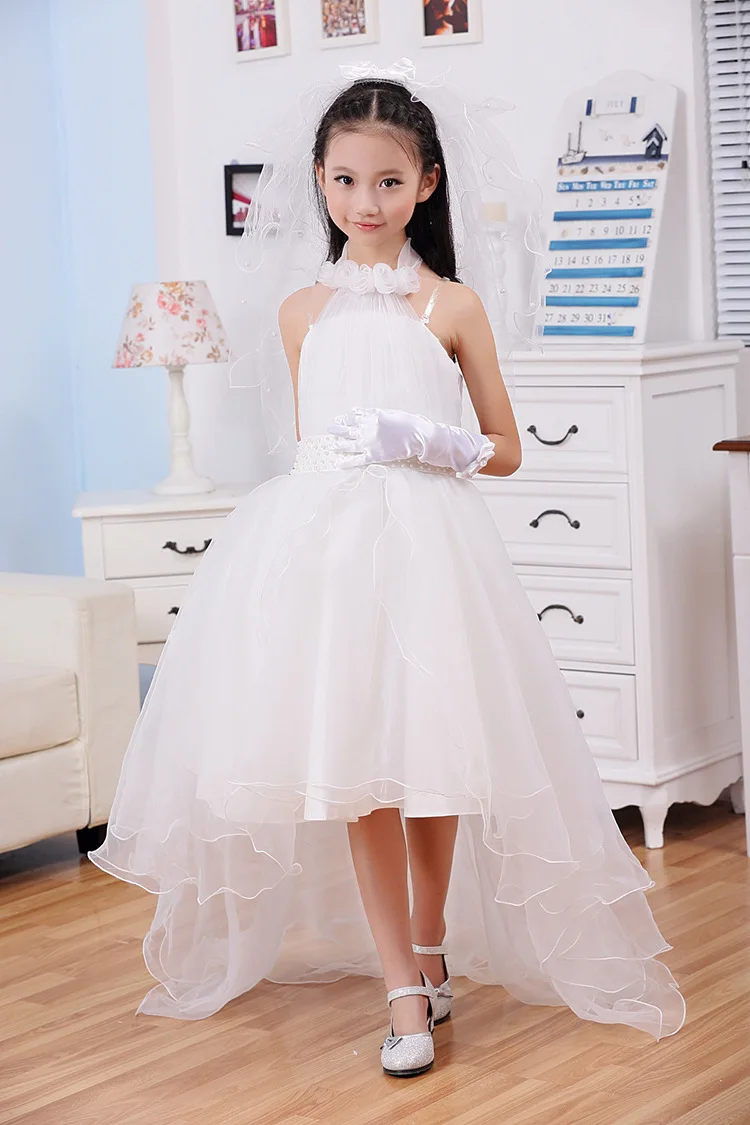 New Girls Wedding Party Princess Dress Lolita Style Bow Solid Flower