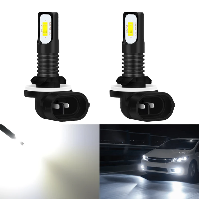 Katur 2 шт. 72 Вт H27W2 881 светодиодные лампы для автомобилей для бега вождения противотуманный светильник супер яркий 6000 К белый автоматический светильник ing Canbus без ошибок