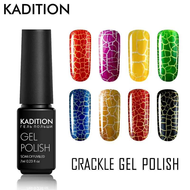 KADITION новые трещина ногтей гелем Лаки Высокое качество 12 Красочные УФ