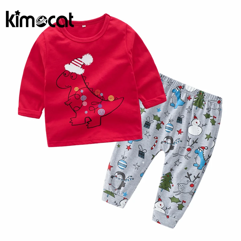 Kimocat комплект одежды для мальчиков и девочек на Рождество Детский костюм с