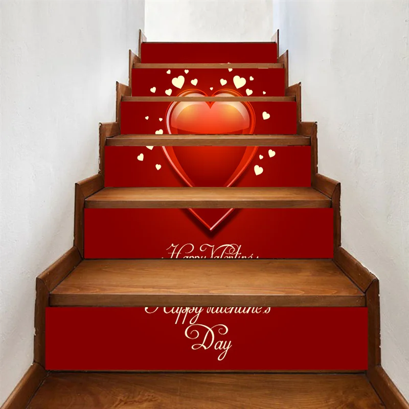 

lOVE 6pcs 18x100cm 3D Waterfall Stair Sticker Self Adhesive Stickers Seaside Landscape Home Stairs Floor Decals Decoration MA2
