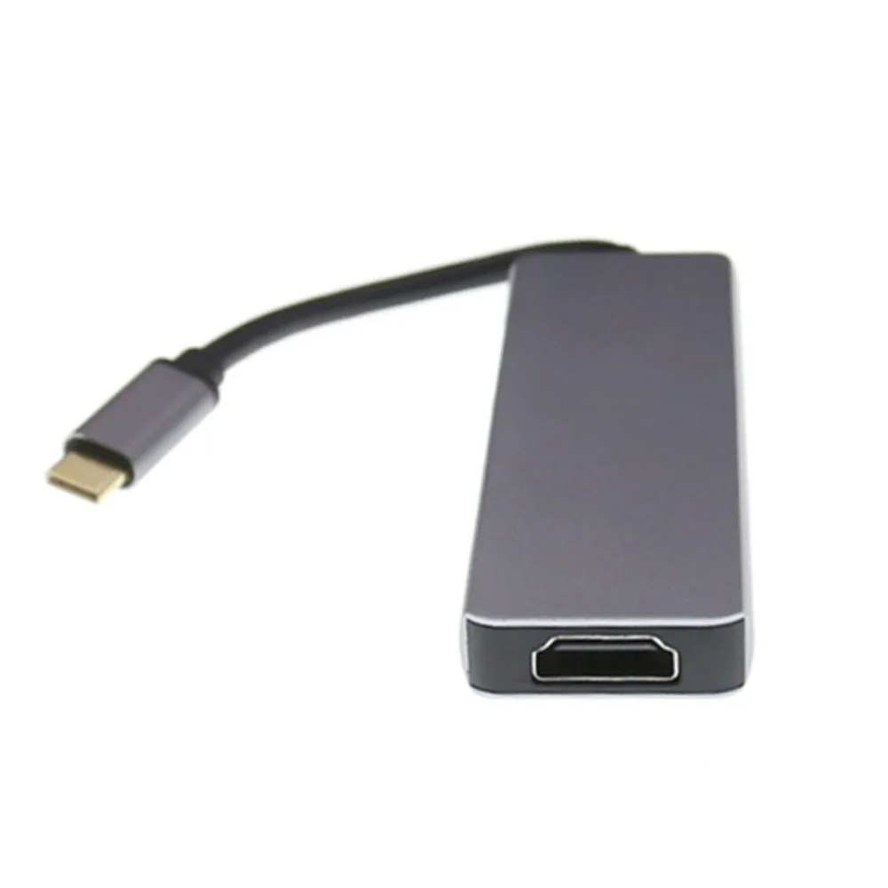 Thunderbolt 3 hub usbc док-станция usb type C к HDMI USB3.0 кабель TF sd-карта 5в1 адаптер разветвитель для Macbook Pro Dell XPS 13