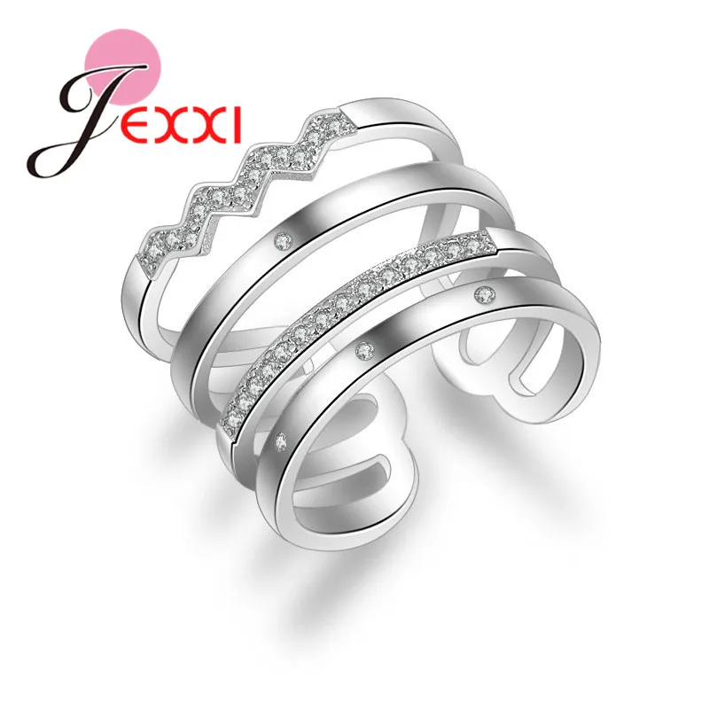 Fashion Brand Multilayer Layers Rings for Women Gold Silver Jewelry