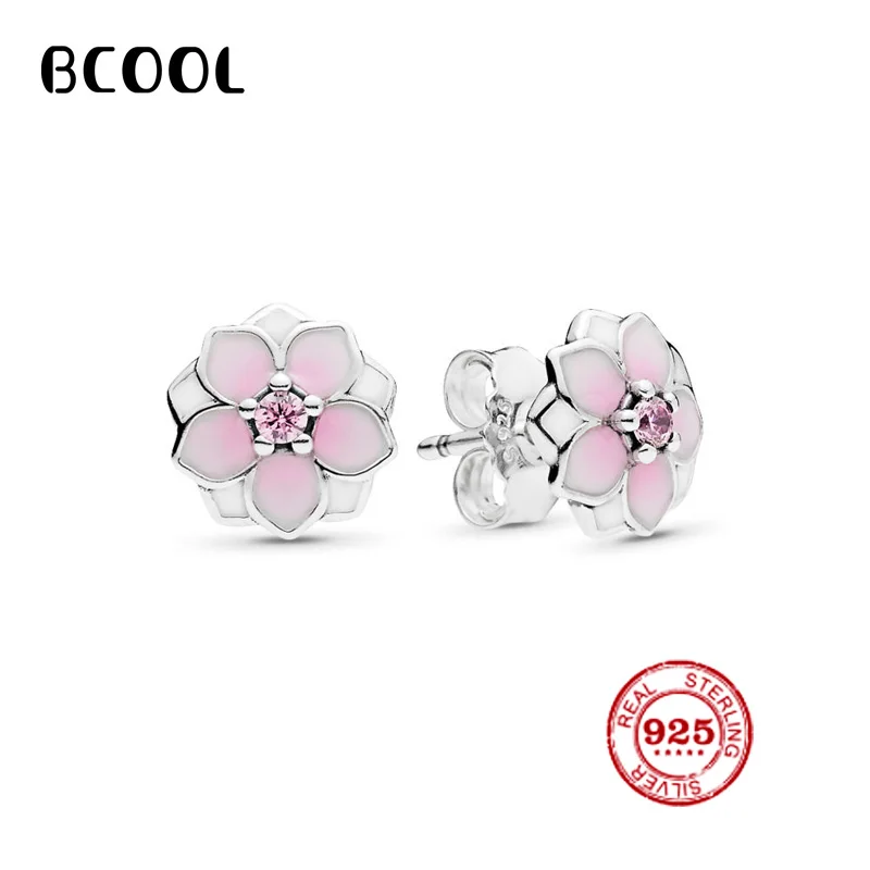 

BCOOL 2019 New 925 Pure Silver Magnolia Earrings, Suitable For Women To Wear Silver Dating, Cocktail Jewelry Gifts.