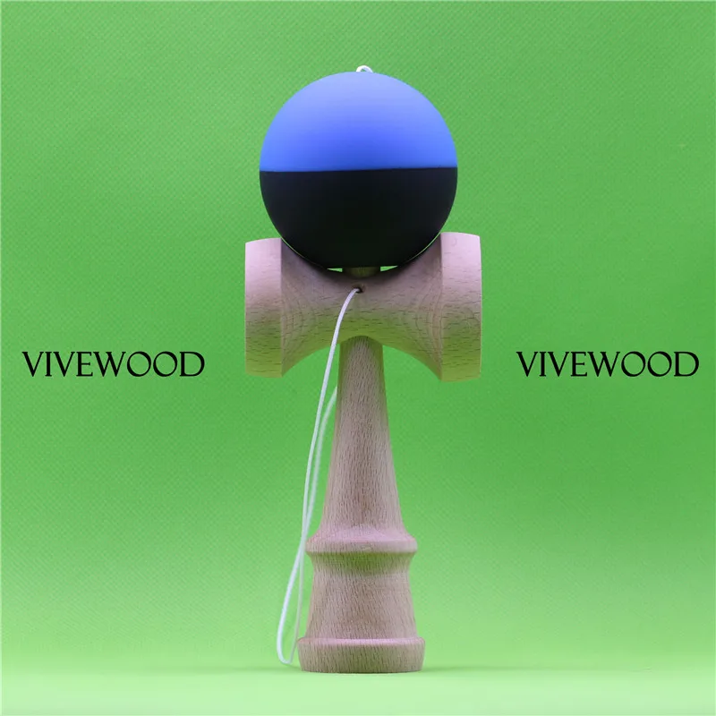 Bigger CUP Kendama,Blue/Black Half Spilt Rubber Kendama,18CM Kendama