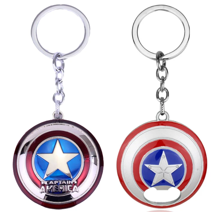 

Marvel Key Chain Captain America Keychain Men Avengers Weapon Keyring Metal Shield Thor hammer Thonas Key rings Pendant Iron man