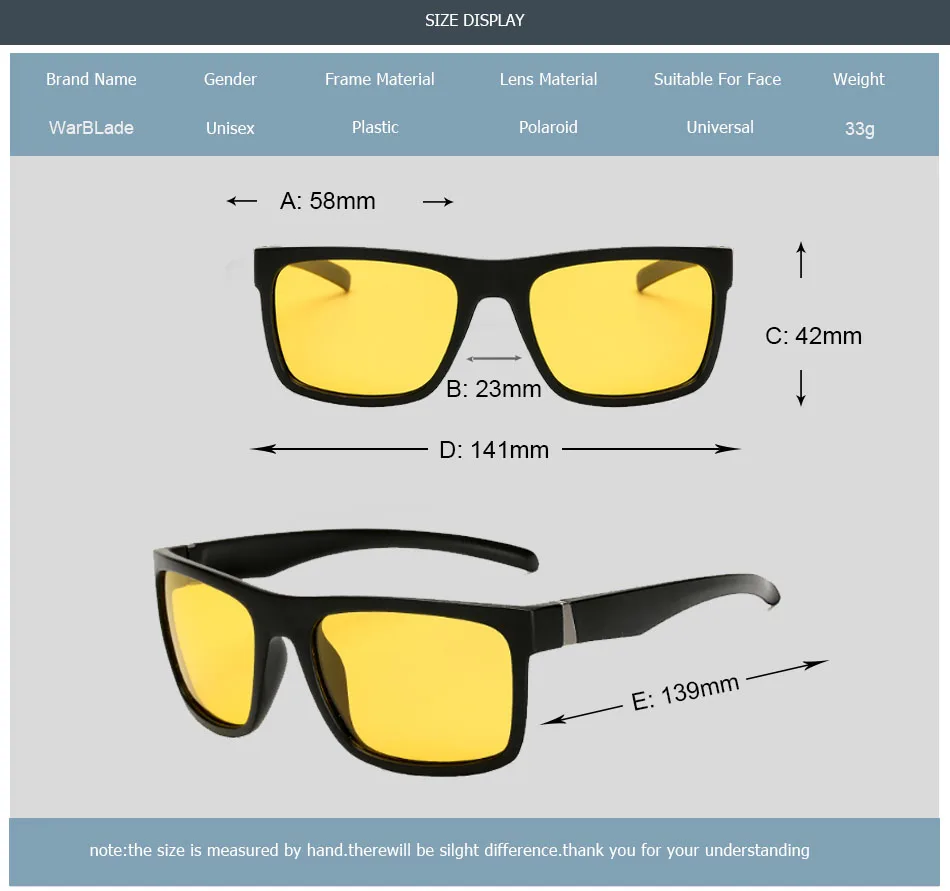 WarBLade, мужские солнцезащитные очки ночного видения, мужские очки для вождения автомобиля, поляризационные солнцезащитные очки, классический дизайнерский бренд, желтые, антибликовые