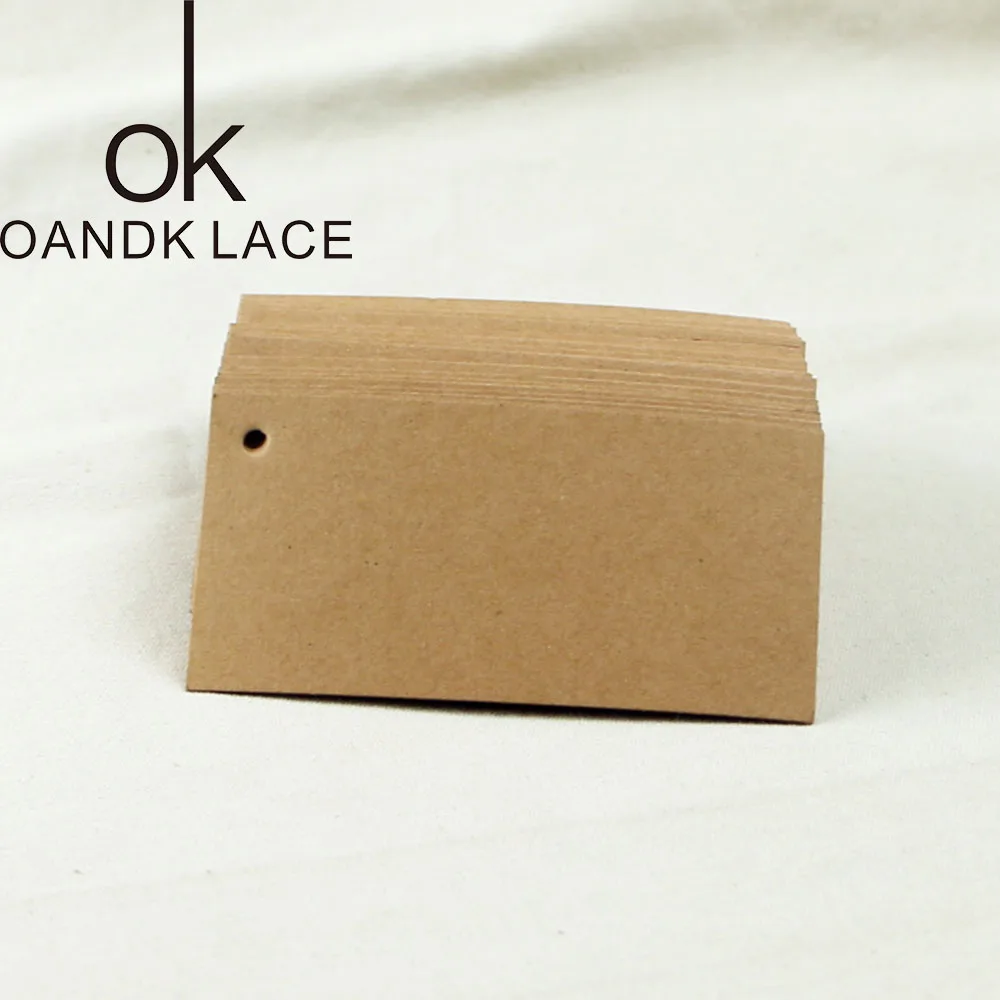 

Rectangle tag simple style pack 20 message cards 10*5cm kraft paper does not contain strings.