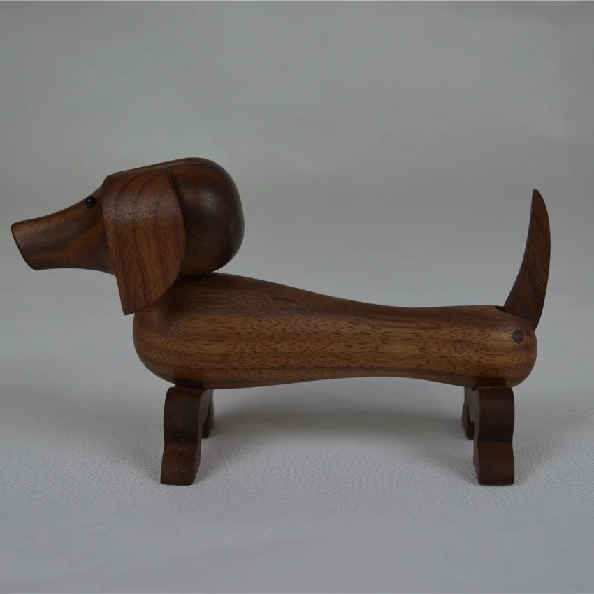 

Nordic Denmark Designs ornaments Solid walnut wood with wax oil Doggy Animal Figurines Mascot Puppet Easter kids Gifts