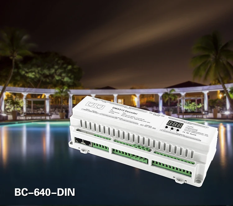 Светодиодный DMX512 постоянного напряжения DC12V-24 V вход; 3A* 40CH выход Светодиодный дисплей DIY Настройка адреса DMX RJ45 40 каналов DMX декодер