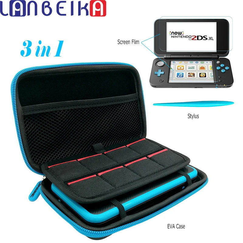 

Carry Case for Nintend New 2DS LL/XL EVA Storage Case with 2 Screen Protective Films & 1 Stylus 8 Game Cards Storage Travel Bag
