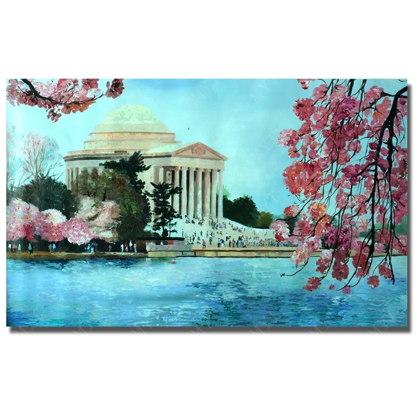 

Free Shipping 100% Hand-painted Oil Painting Pretty Landscape Decorate Adornment Art Scene Canvas Picture Wall Art No Framed