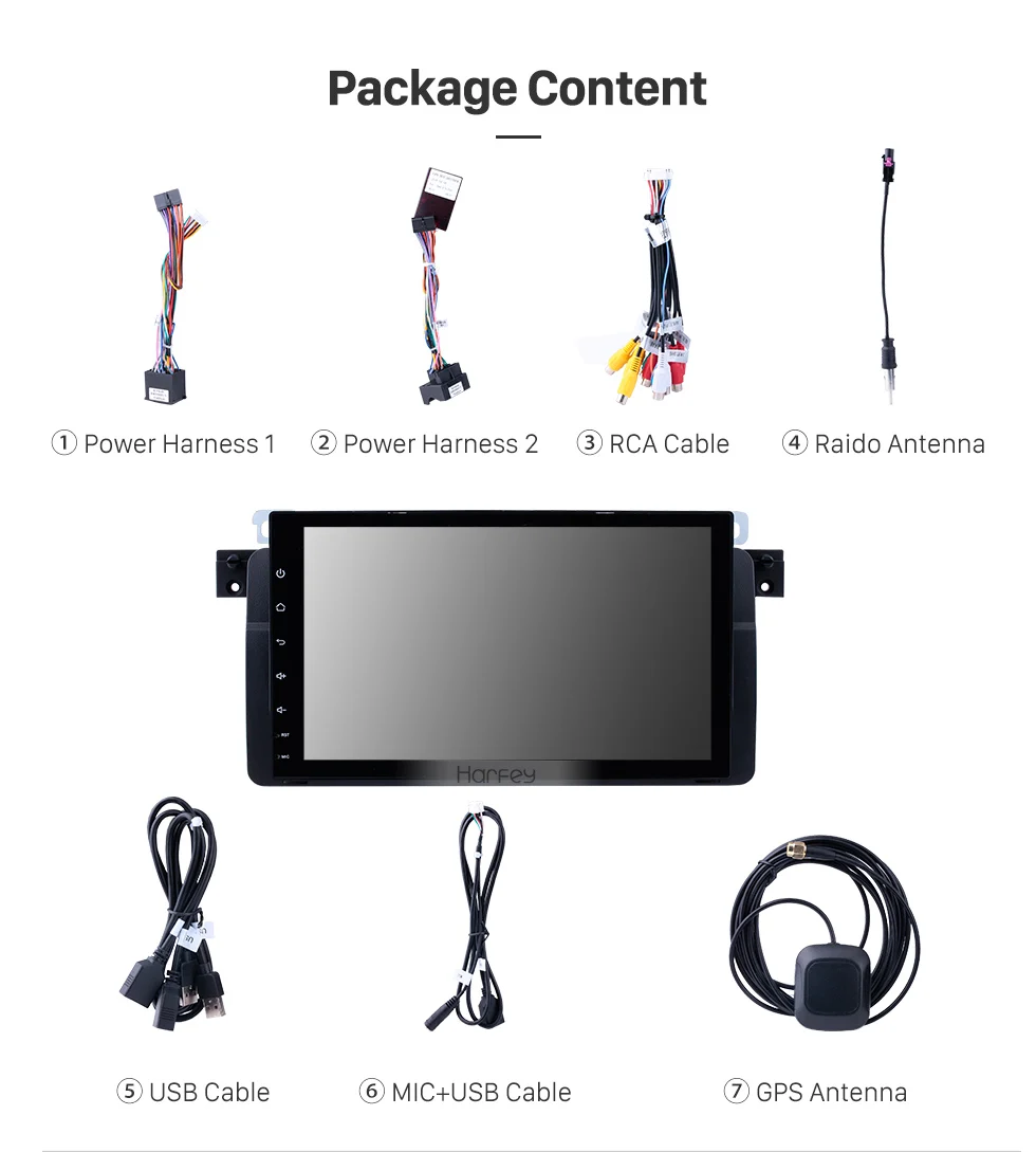 Sale Harfey Android 8.0 9"Car multimedia player GPS navigation For BMW 3 Series M3 E46 316i 318i 320i 323i 325i support Bluetooth 25