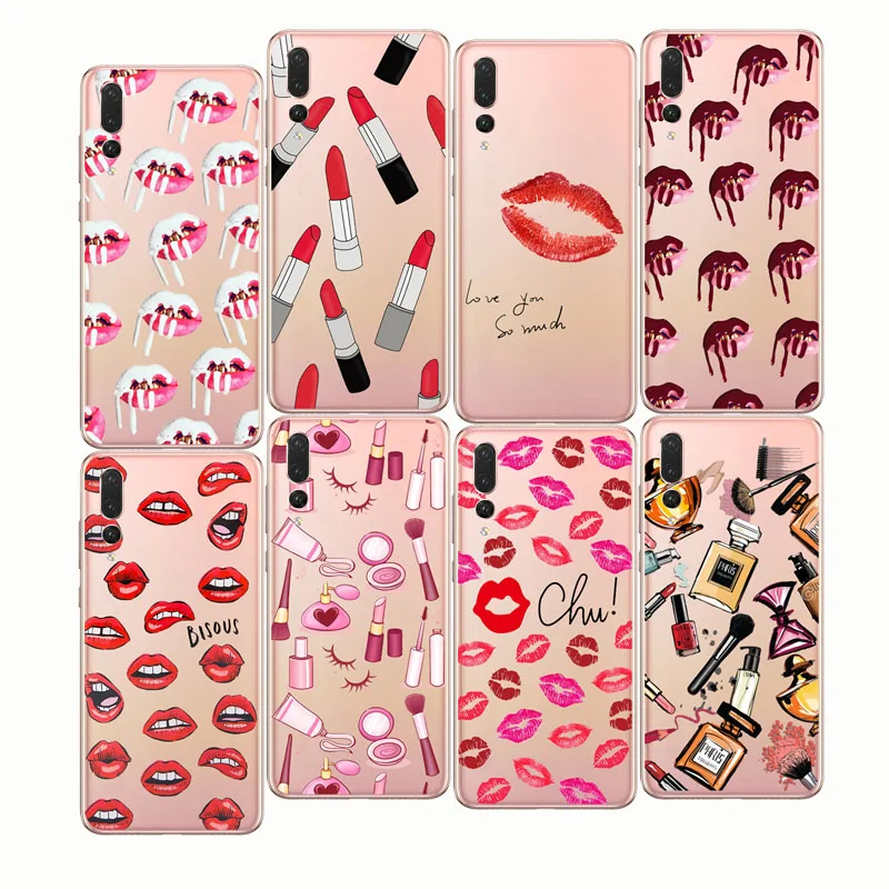 2018 phone cases Kylie Jenner Sexy Girl lips lipstick kiss pattern soft cover for huawei p10