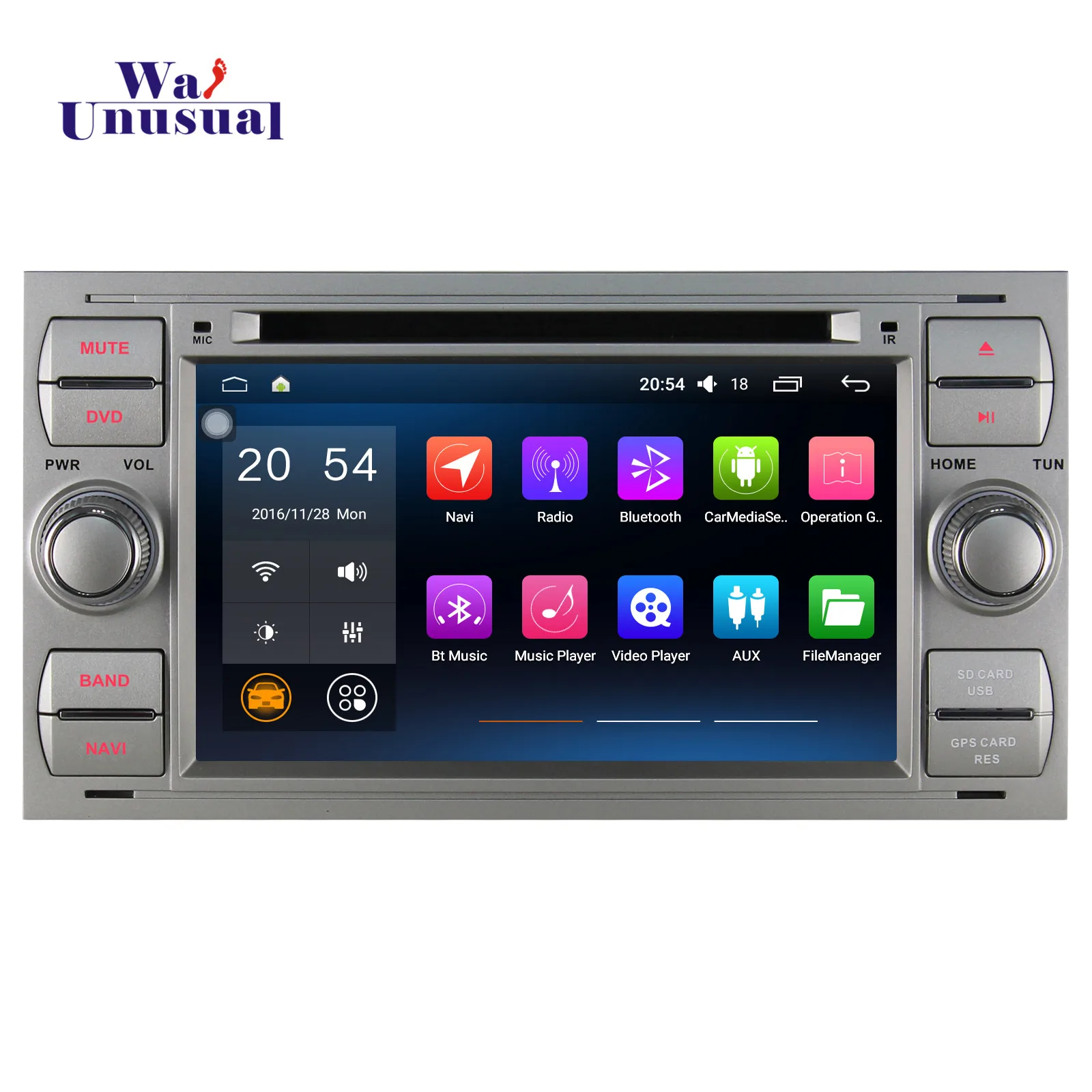 Wanusual 7 дюймов 1024*600 4 ядра 16 г Android 6.0 Авто AGPS навигации для Ford Focus для Mondeo для kuga с BT WI-FI freemaps