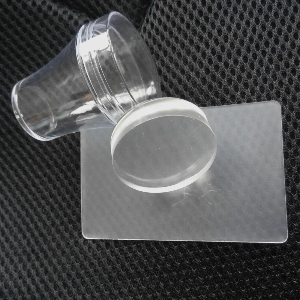 10sets/Lot New Products Clear Jelly Stamper Scraper With Cap Big