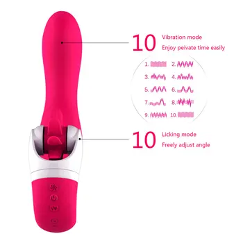 10 Speeds Mute Rotation Dildo Vibrators Tongue Licking Oral Sex Toy for Women G Spot Massager Clitoris Stimulator Adult Product 2