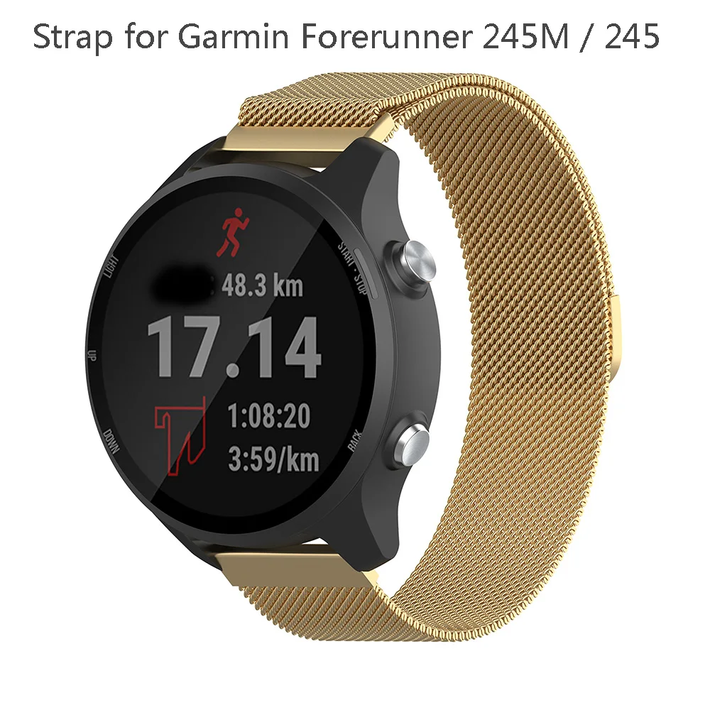 

Replacement For Garmin Forerunner 245/245M Watch Strap Band Wristband Sport Bracelet Adjustable Wrist Steel Strap Smartwatch
