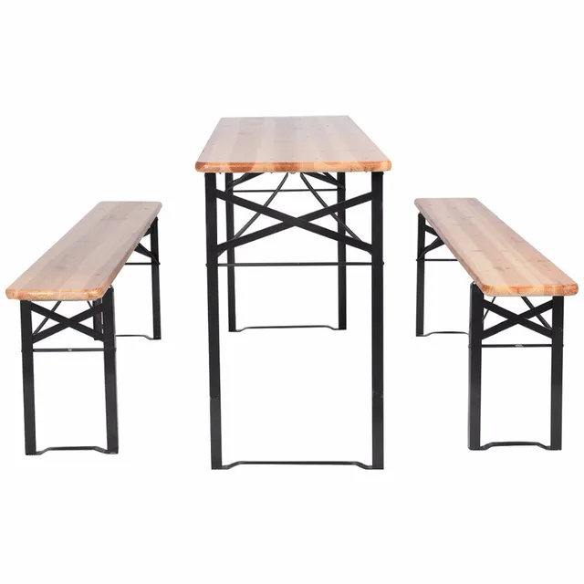  Giantex Juego de mesa de picnic de madera para 6 personas con  banco de madera, con diseño de sujeción para paraguas, perfecto para jardín  al aire libre, patio, pub, cerveza, comedor
