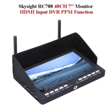 Skyzone Skysight RC708 5.8G 40CH Diversity Receiver Rx 7 Inch Monitor HDMI Input DVR PPM Support Fatshark for racing drone