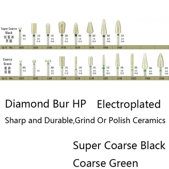 

High Quality 10 Pieces/Lot Dental Lab Tool Electroplated Diamond Bur Polisher Dental Diamond Burs Drill 2.35 mm