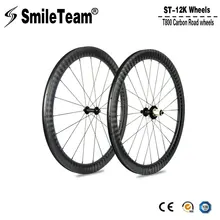 Smileteam 12к матовый Дорожный велосипед колеса углерода 700c 50 мм Клинчер гоночный велосипед колесной 25 мм Ширина Р51 концентраторы 11 скорость для Shimano 