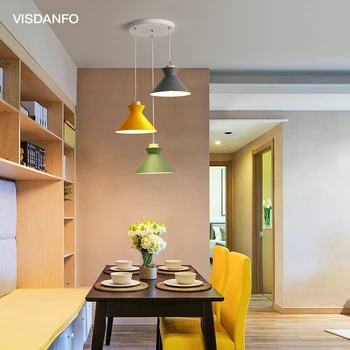 

Candy Color Nordic Mordern Art Deco Pendant Lights Restaurant Bar Coffee Dining Room LED Hanging Light Fixture Lustre Droplight