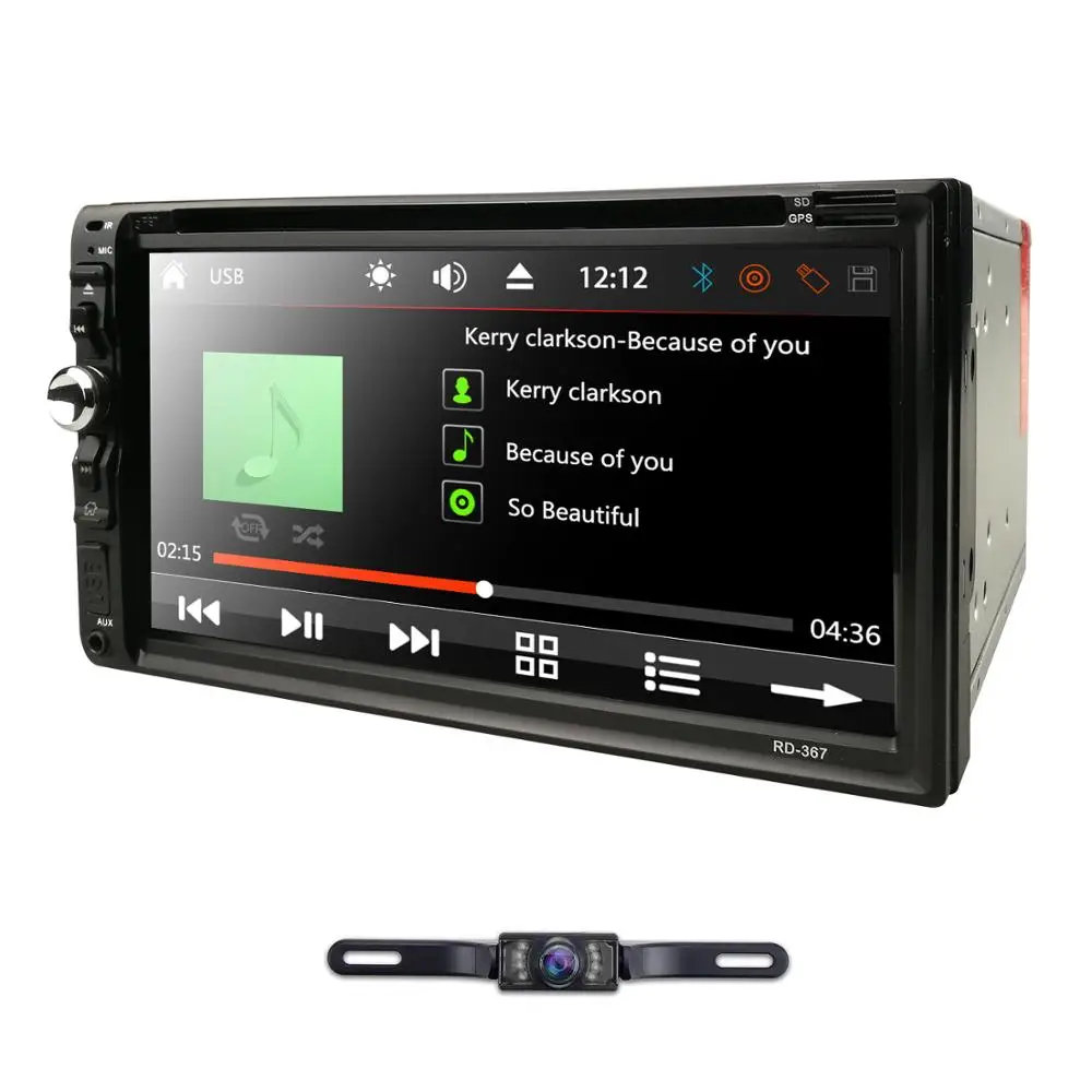 

7 Inch 2 Din Car DVD player Universal Radio Support Bluetooth Steering wheel control RDS OBD2 DAB+ Free rear camera 8G Map card