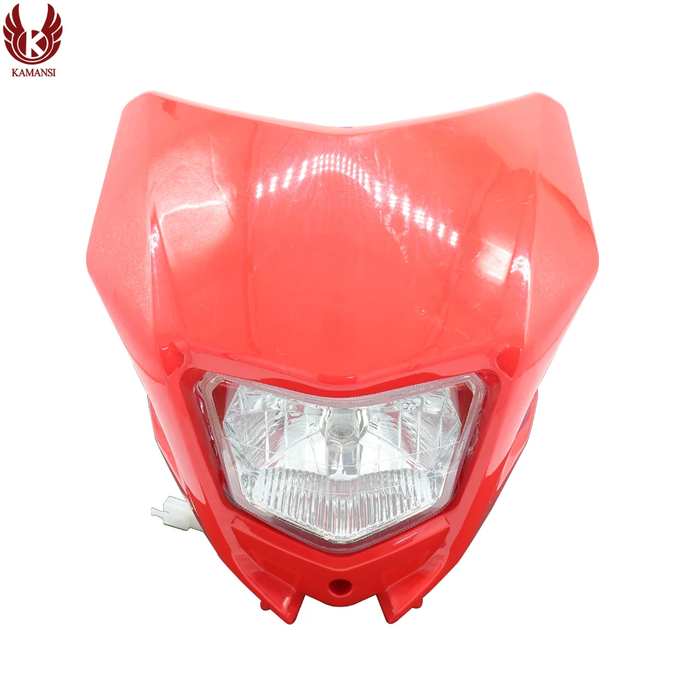 

KAMANSI XRM BATMAX 12V35W General Motorcycle HeadlightStreetflghter Headlamp Motorcycle Accessories Red Shell White Lampshade