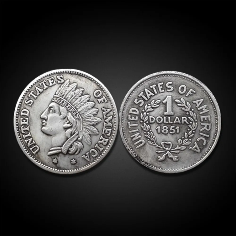 

Simulated US 1851 Commemorative Coin Imitative USA Year 1851 1 Dollar Commemorative Coin Gift Collection Dia 38mm Drop Shipping