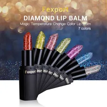 Fexport семь цветов со стразами изменение температуры Помада прочного не выцветает влаги вспышки помады