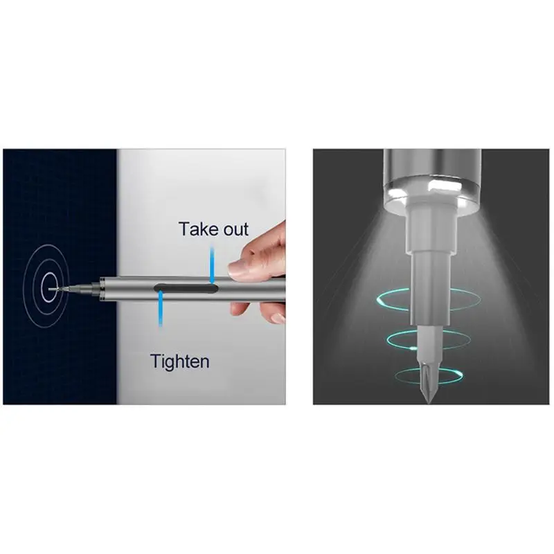 Мини Аккумуляторная Беспроводная электрическая отвертка комплект с светодиодный литиевой батареей набор электроинструментов