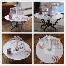 Клетка лазерная резка 3D pop up лазерная резка бумаги ремесел дисплей ручной работы Поздравительные открытки с днем подарки на день рождения 7006