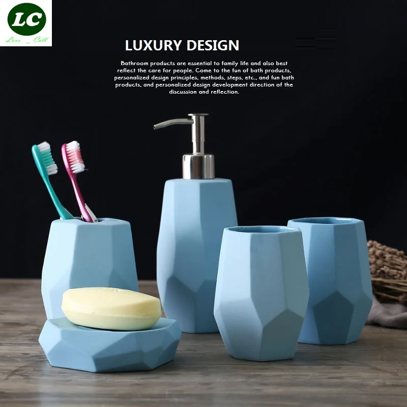 5 шт мультяшный набор для ванной jingdezhen керамический набор для ванной комнаты Набор чашек роскошный