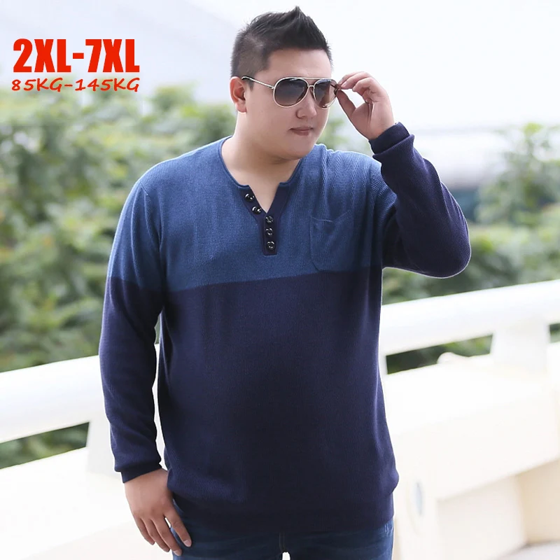 2018 Новинка зимы Большие размеры 2XL-7XL Для мужчин свитера больших размеров 6XL 7XL с