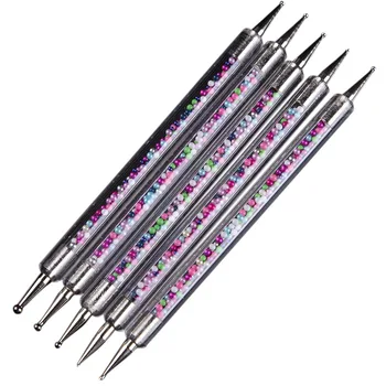 

5 Pcs/Set Double Head Available Nail Art Dotting Pen Acrylic Stainless Handle Tips Dot Painting Pencil Manicure Tools Kit