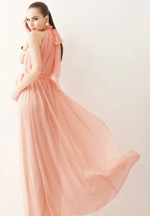 Новые летние платья для беременных, длинное шифоновое платье, одежда в богемном стиле для беременных женщин, одежда для беременных - Цвет: Розовый