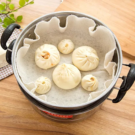 

Best Quality 50cm Eco-Friendly Reusable Natural Pure Cotton Bamboo Steamer Cloth Baozi Dumpling Fabric Round Rack Gauze Pad