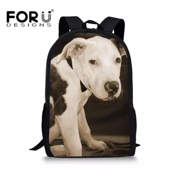 

FORUDESIGNS Primary School Bags Bull Terrier Printing Children Schoolbag Shoulder Rucksack Book Preppy Mochila Bagpack For Girls