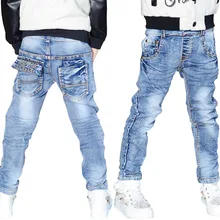 Детские джинсы демисезонные хлопковые джинсовые брюки для мальчиков штаны для маленьких мальчиков детские повседневные штаны детская джинсовая верхняя одежда, штаны для мальчиков от 2 до 13 лет