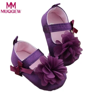 

Toddler Kids Girls Shoes Bowknot Flower Sole Walking Shoes
