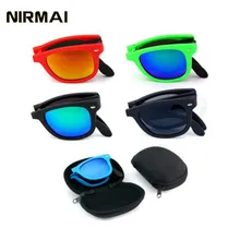 NIRMAI очки складные мужские и женские брендовые дизайнерские складные очки с оригинальной коробкой складные очки унисекс солнцезащитные очки, зеркальные