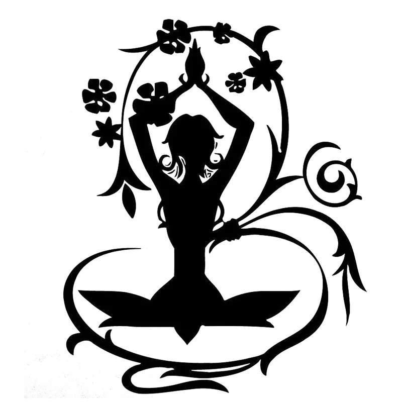 11.4cm*14.1cm Yoga Poses Creative Vinyl Car Styling Decor Stickers